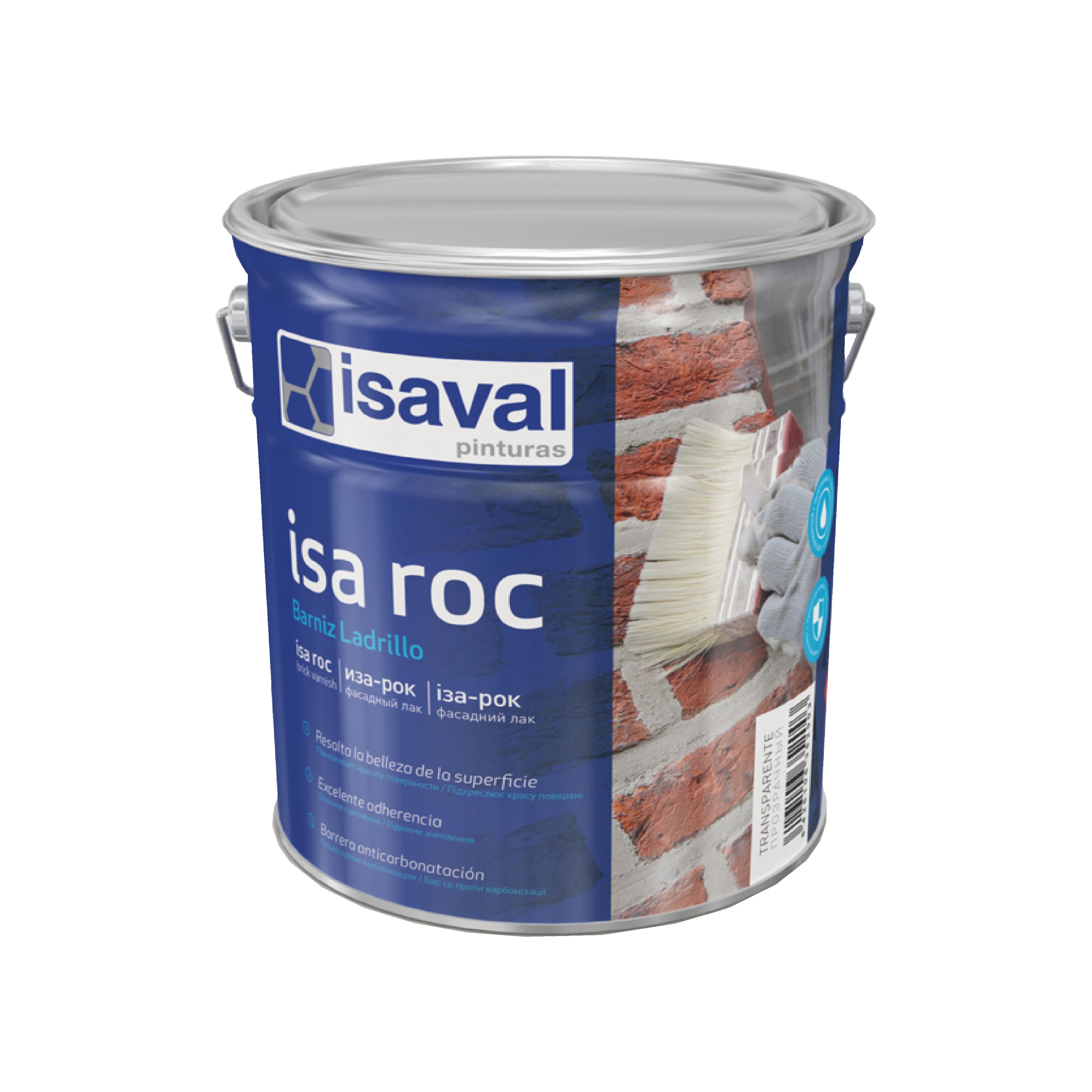 Лак для камня Иза-Рок 16л ISAVAL фасадный гидроизоляционный «мокрый эффект»